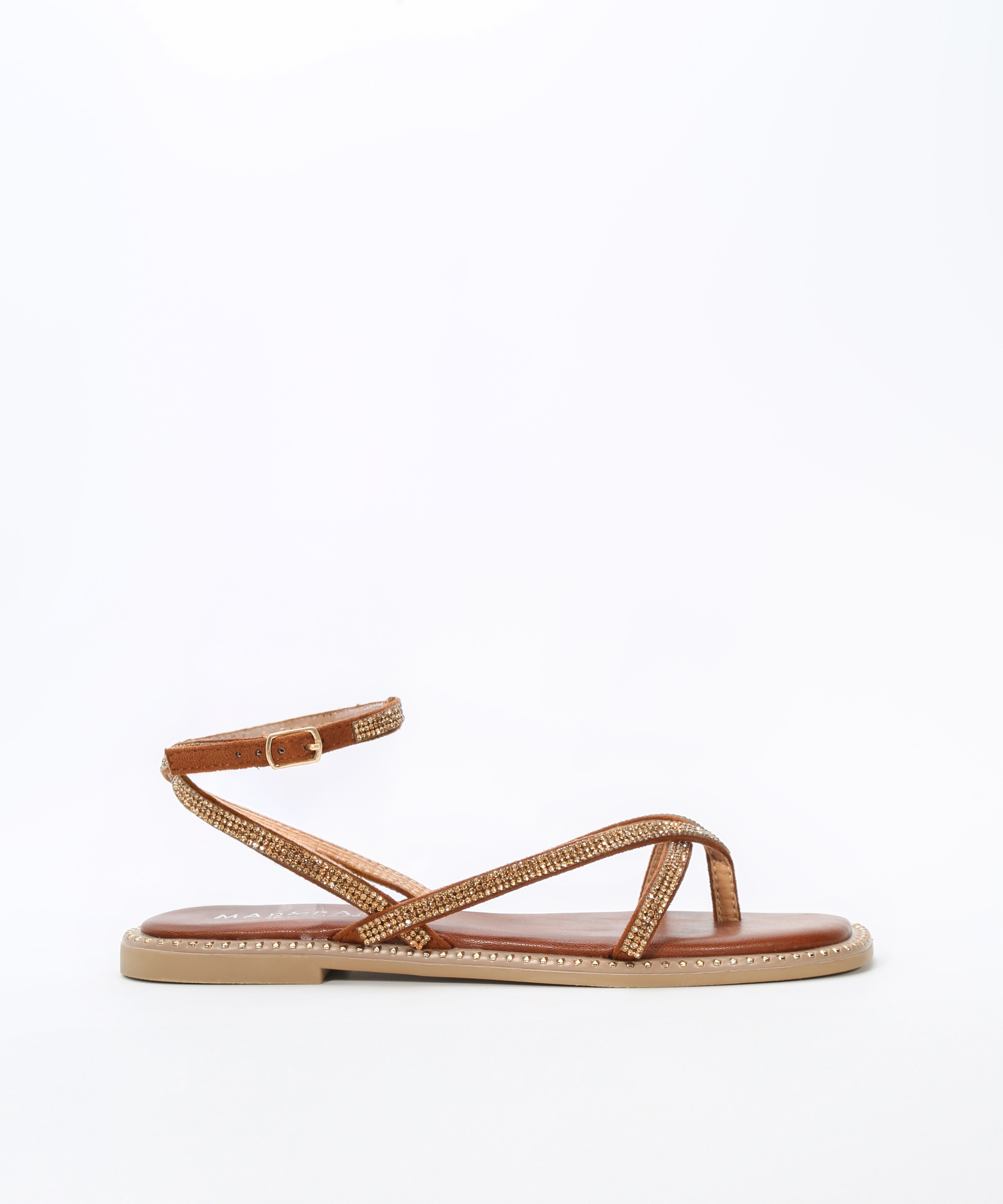 Sandalia plana tachas tiras image number null